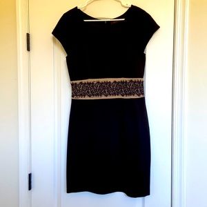 The Limited - black dress with tan/lace waist. Size 6